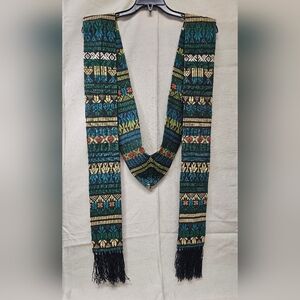 Upavim Crafts Made By Lupe Green Guatemalan Brocaded Stole/Scarf